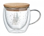 Christmas Tree 220ml Double Wall Glass Mugs - Clear