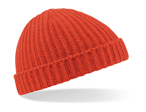 Beechfield Knitted Trawler Beanie Hats - Fire Red