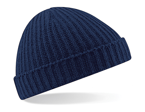 Beechfield Knitted Trawler Beanie Hats - French Navy