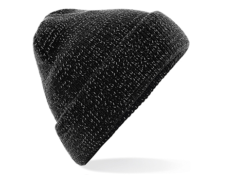 Beechfield Reflective Beanie Hats - Black