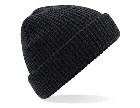 Beechfield Classic Waffle Knit Beanie Hats - Black