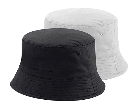 Beechfield Reversible Bucket Hats - Black/Light Grey