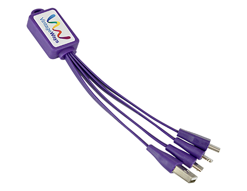 Techno 3-in-1 Charging Cables - Purple