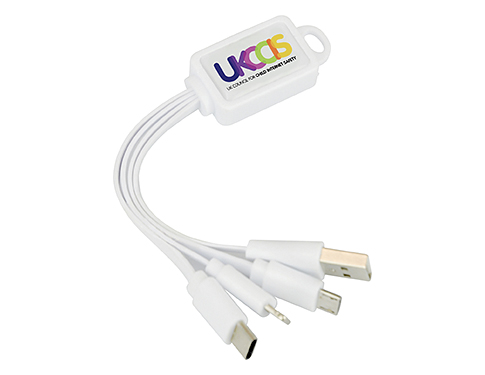 Techno 3-in-1 Charging Cables - White