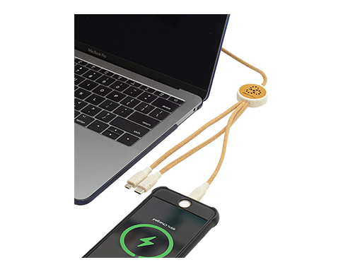 Chelsea Sustainable 3 in 1 Cork Charging Cables - Natural