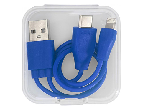 Orca 3-in-1 Reversible Charging Cables - Blue