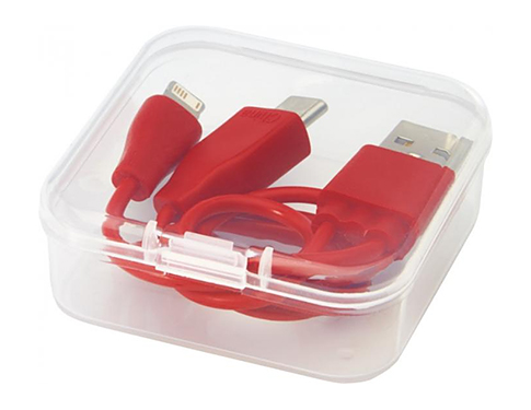 Orca 3-in-1 Reversible Charging Cables - Red