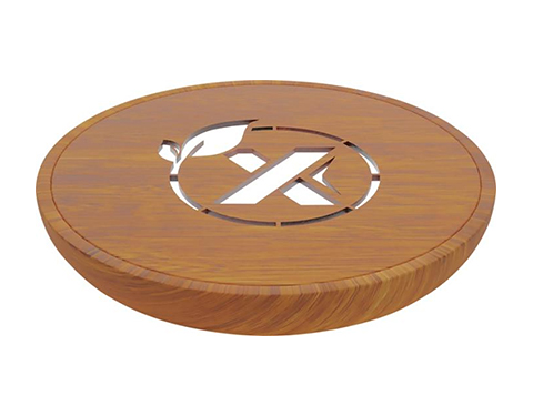 SCX W23 Wooden Light Up Logo Charging Pads - Natural
