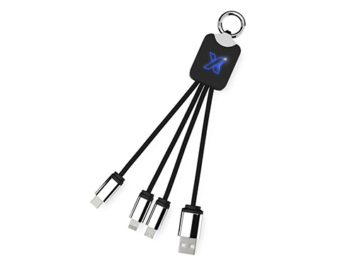 SCX Design C15 Quatro Light Up Charging Cables - Blue