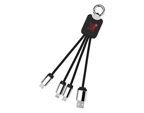 SCX Design C15 Quatro Light Up Charging Cables - Red