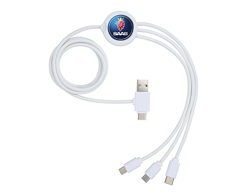 Arctic-5-in-1 Antibacterial Charging Cables - White