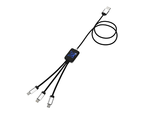 SCX Design C217 Easy To Use Light Up Recycled Charging Cables - Blue