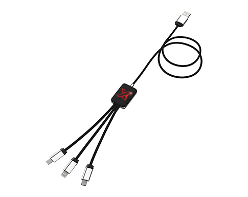 SCX Design C217 Easy To Use Light Up Recycled Charging Cables - Red
