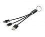 Vegas 3-in-1 Keyring Charging Cables With Keychain - Black