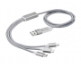 Saturn 5-in-1 Braided Charging Cables - Silver