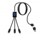 SCX Design C28 5-in-1 Extended Light Up Sustainable Charging Cables - Blue