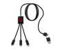 SCX Design C28 5-in-1 Extended Light Up Sustainable Charging Cables - Red