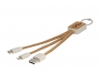 Sherwood 3-in-1 Wheat Straw & Cork Charging Cables - Natural