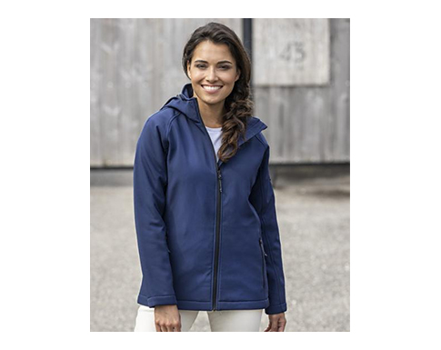 Boston Womens Padded Softshell Jackets - Navy Blue