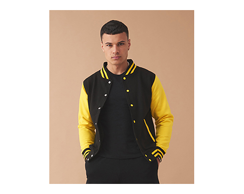 AWDis Varsity Jackets - Black / Yellow