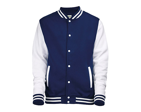AWDis Varsity Jackets - Navy Blue / White