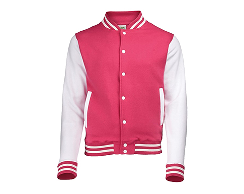 AWDis Varsity Jackets - Pink / White