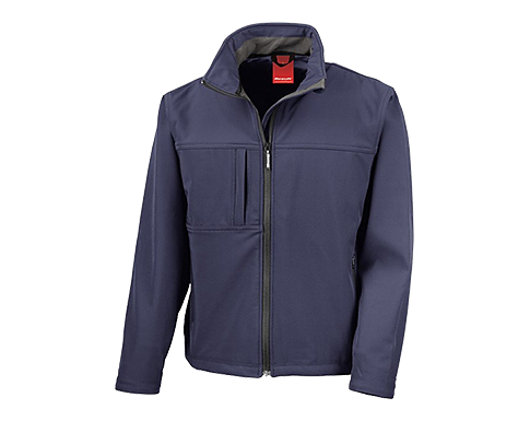 Result Classic Mens 3 Layer Softshell Jackets - Navy Blue