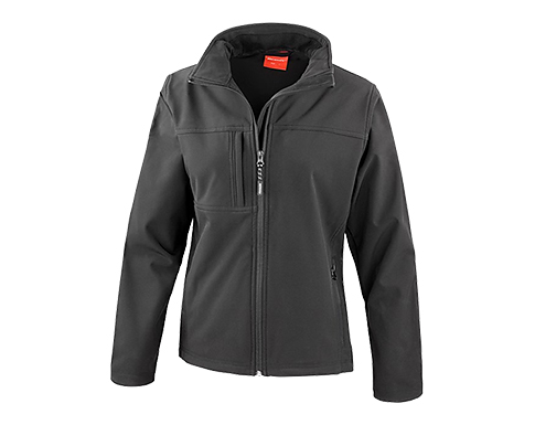 Result Classic Womens 3 Layer Softshell Jackets - Black