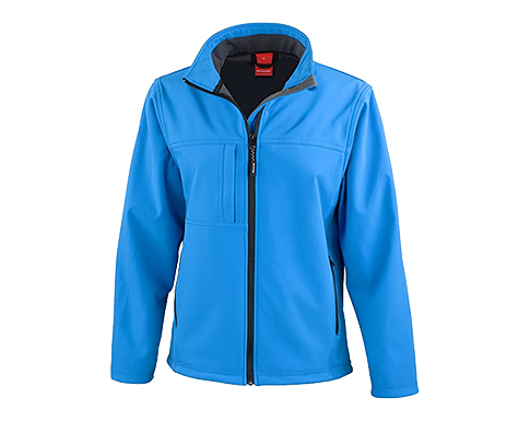 Result Classic Womens 3 Layer Softshell Jackets - Process Blue