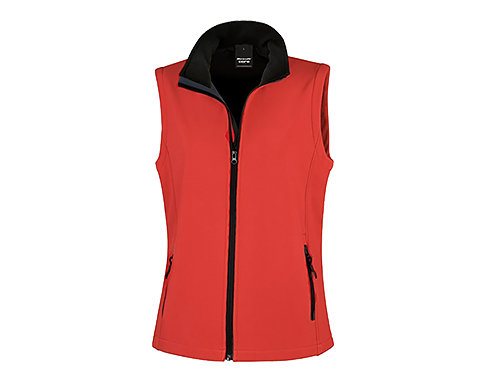Result Core Womens Softshell Bodywarmers - Red / Black