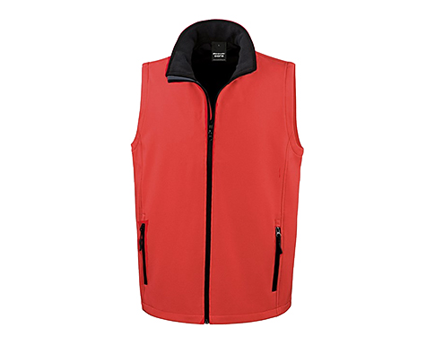 Result Core Mens Softshell Bodywarmers - Red / Black