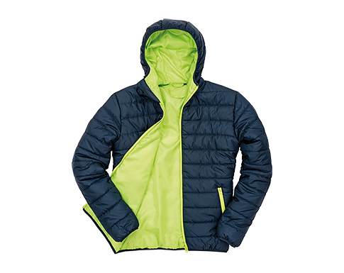 Result Core Soft Padded Puffer Jackets - Navy Blue / Lime