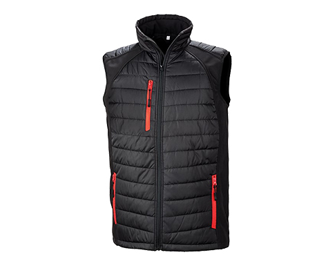Result GRS Eco-Friendly Compass Padded Softshell Gilets - Black / Red