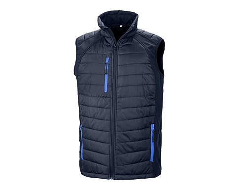 Result GRS Eco-Friendly Compass Padded Softshell Gilets - Navy / Royal Blue