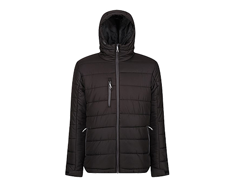 Regatta Navigate Thermal Hooded Padded Jackets - Black / Seal Grey