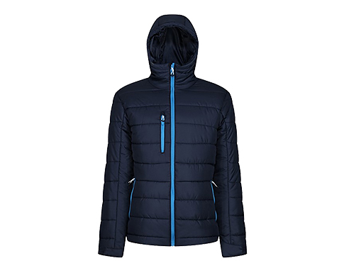 Regatta Navigate Thermal Hooded Padded Jackets - Navy Blue / French Blue