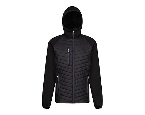 Regatta Navigate Hybrid Hooded Jackets - Black / Seal Grey
