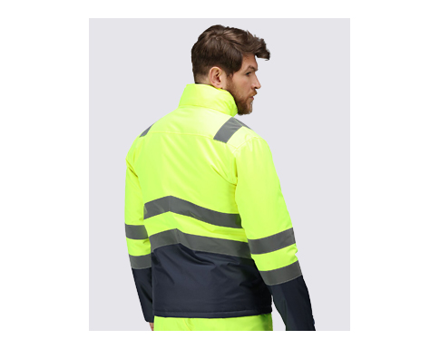 Regatta Pro Hi-Vis Insulated Parka Jackets - Safety Yellow / Navy Blue