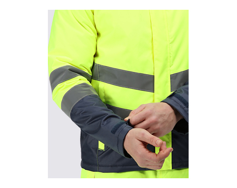 Regatta Pro Hi-Vis Insulated Parka Jackets - Safety Yellow / Navy Blue