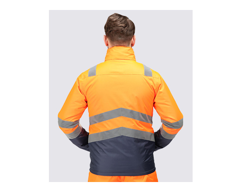 Regatta Pro Hi-Vis Insulated Parka Jackets - Safety Orange / Navy Blue