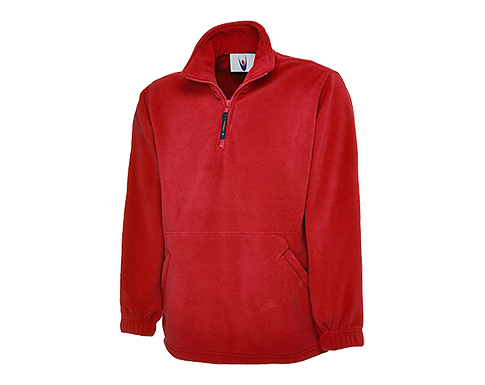 Uneek Premium Zip Neck Micro Fleece Jackets - Red