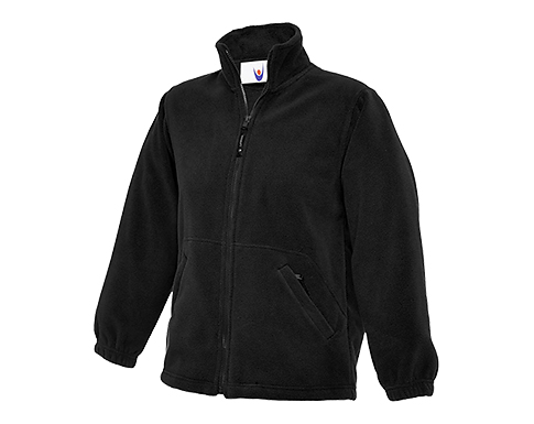 Uneek Childrens Full Zip Fleece Jackets - Black