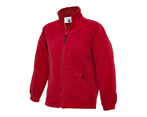 Uneek Childrens Full Zip Fleece Jackets - Red