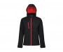 Regatta Venturer 3 Layer Hooded Softshell Jackets - Black / Red