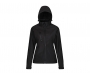 Regatta Womens Venturer 3 Layer Hooded Softshell Jackets - Black