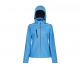 Regatta Womens Venturer 3 Layer Hooded Softshell Jackets - French Blue / Navy Blue