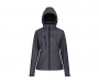 Regatta Womens Venturer 3 Layer Hooded Softshell Jackets - Seal Grey / Black