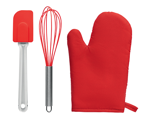 Suffolk Oven Glove & Utensil Set - Red