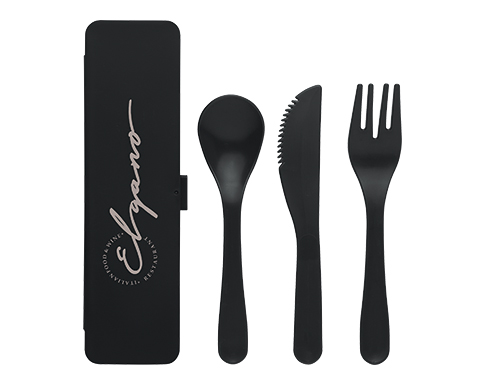Sumatra Portable Cutlery Sets - Black