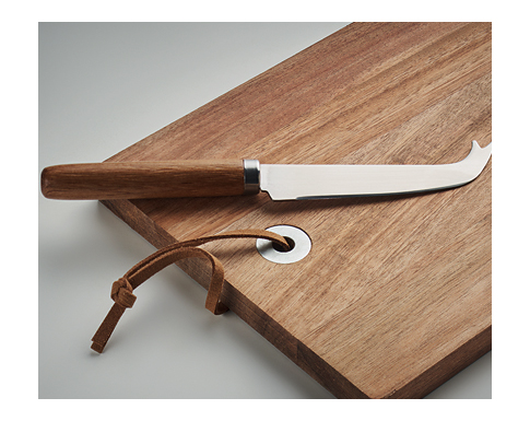 Cannes Large Acacia Wooden Cheese Board With Knife Sets - Natural